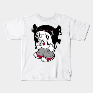 Emo Girl Cartoon Style Kids T-Shirt